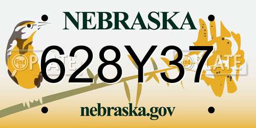 628Y37 Nebraska License Plate