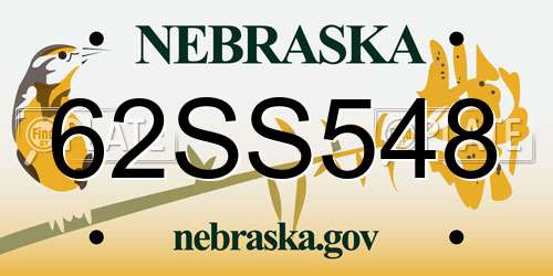 62SS548 Nebraska License Plate