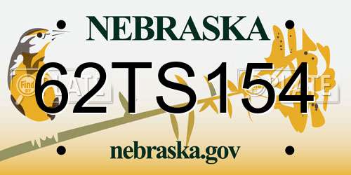62TS154 Nebraska License Plate