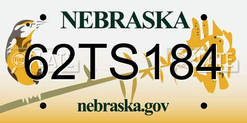 62TS184 Nebraska License Plate