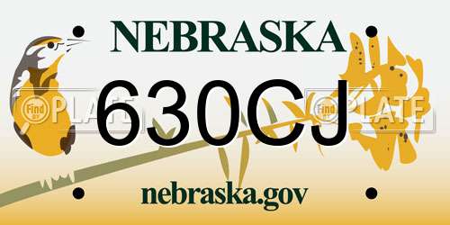 630CJ Nebraska License Plate