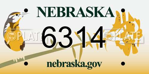 6314 Nebraska License Plate