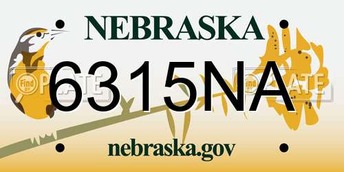 6315NA Nebraska License Plate