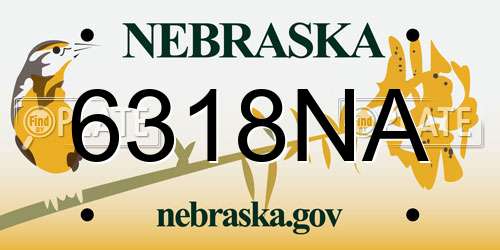 6318NA Nebraska License Plate