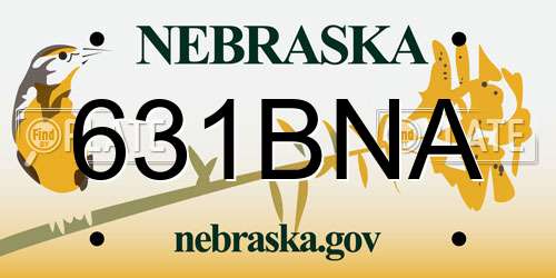631BNA Nebraska License Plate