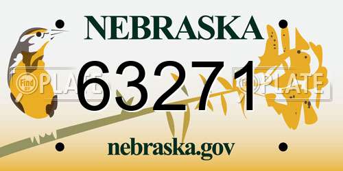 63271 Nebraska License Plate