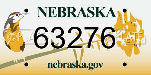 63276 Nebraska License Plate