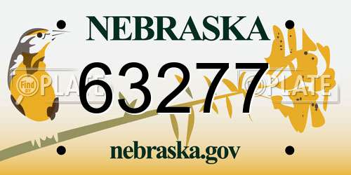 63277 Nebraska License Plate