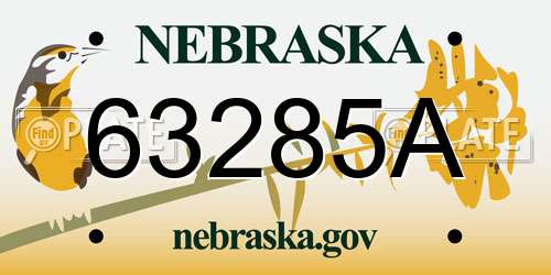 63285A Nebraska License Plate