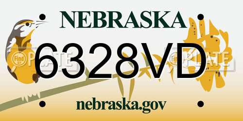 6328VD Nebraska License Plate
