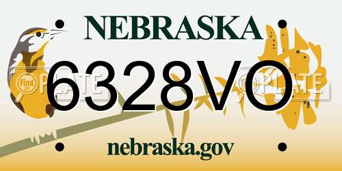6328VO Nebraska License Plate