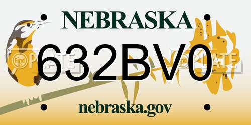 632BV0 Nebraska License Plate