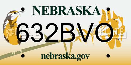 632BVO Nebraska License Plate
