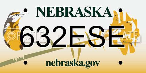 632ESE Nebraska License Plate