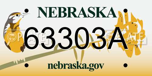 63303A Nebraska License Plate
