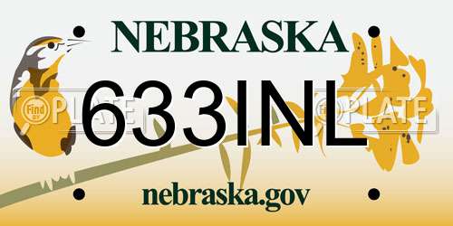 633INL Nebraska License Plate