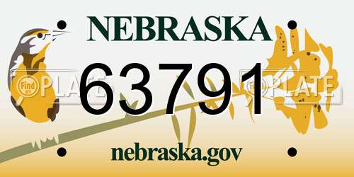 63791 Nebraska License Plate