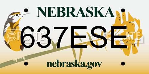 637ESE Nebraska License Plate