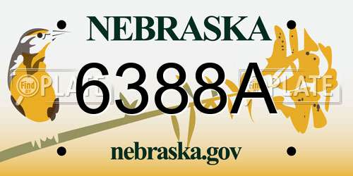 6388A Nebraska License Plate