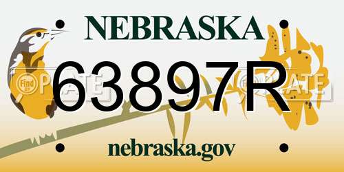 63897R Nebraska License Plate
