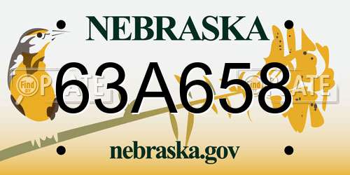 63A658 Nebraska License Plate