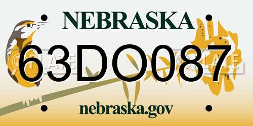 63DO087 Nebraska License Plate