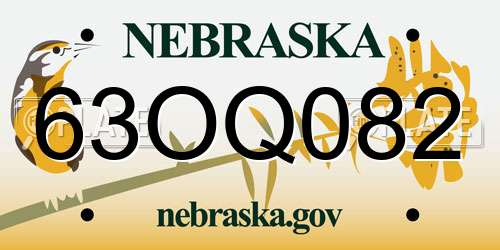 63OQ082 Nebraska License Plate