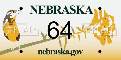 64 Nebraska License Plate