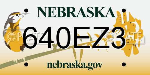 640EZ3 Nebraska License Plate