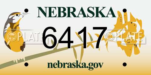 6417 Nebraska License Plate