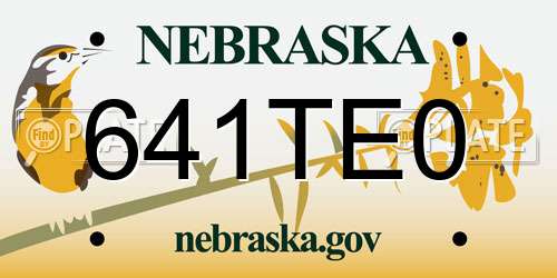 641TE0 Nebraska License Plate