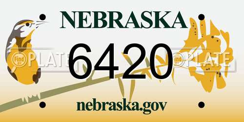 6420 Nebraska License Plate