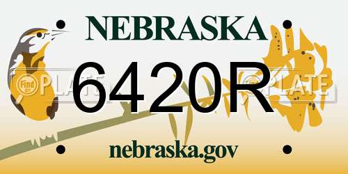 6420R Nebraska License Plate