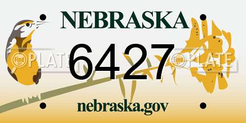 6427 Nebraska License Plate