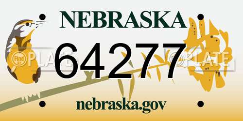 64277 Nebraska License Plate