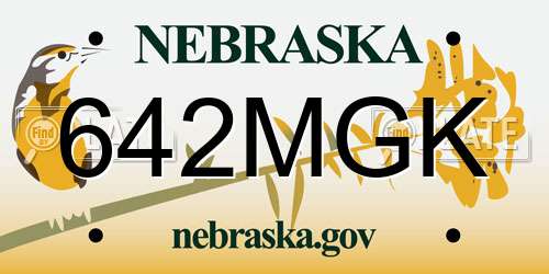 642MGK Nebraska License Plate