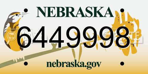 6449998 Nebraska License Plate