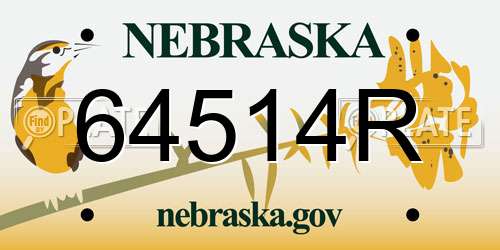 64514R Nebraska License Plate