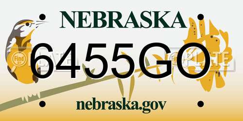 6455GO Nebraska License Plate