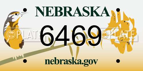 6469 Nebraska License Plate