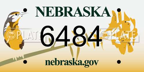 6484 Nebraska License Plate