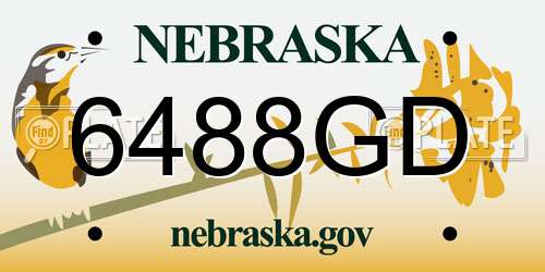6488GD Nebraska License Plate