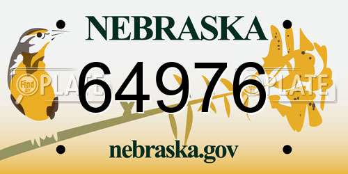 64976 Nebraska License Plate