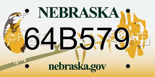 64B579 Nebraska License Plate
