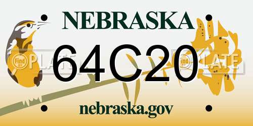 64C20 Nebraska License Plate