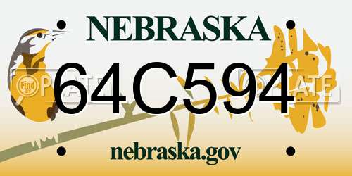 64C594 Nebraska License Plate