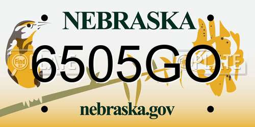 6505GO Nebraska License Plate