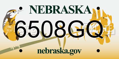 6508GQ Nebraska License Plate