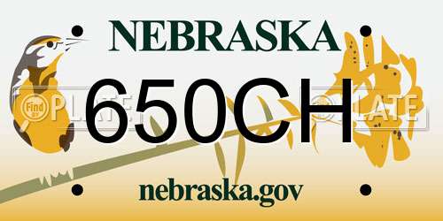 650CH Nebraska License Plate