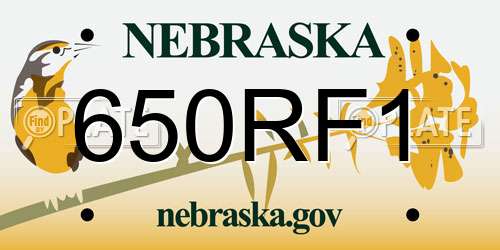 650RF1 Nebraska License Plate